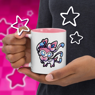Pink eeveeloutions mug